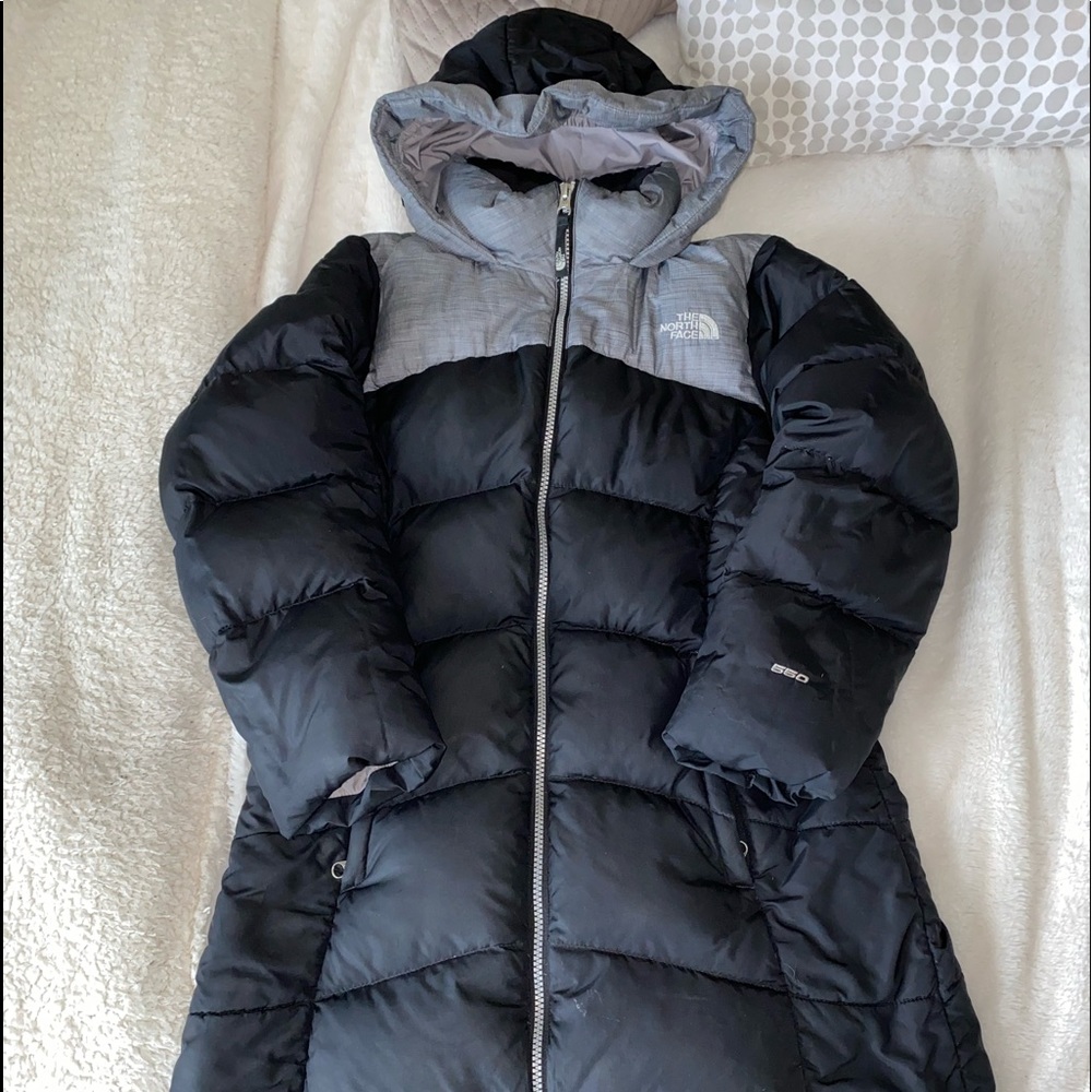 The North Face Long Gray/Black Coat